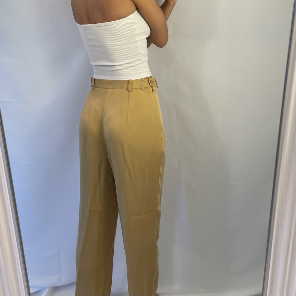 Vintage tan silk pants